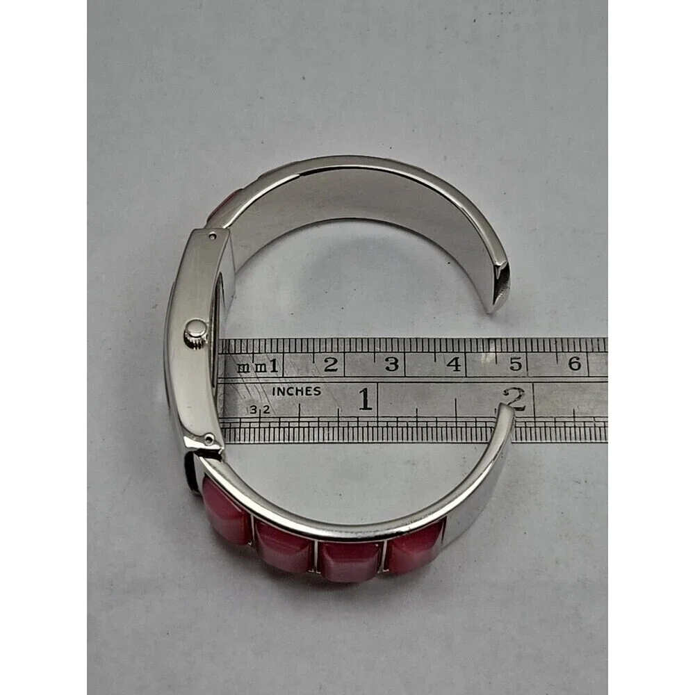 Avon Pink Bangle Bracelet Quartz Watch Rectangle Dial Japan Movement New Battery